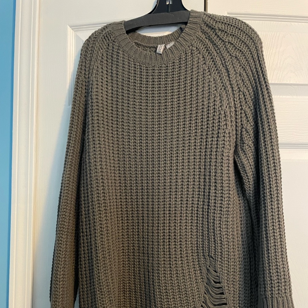 H & M Divided Grey Distressed Sweater